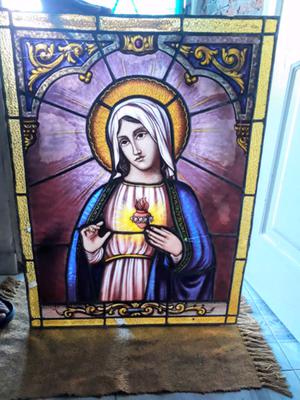 Vitral del sagrado corazon de maria 90x1m