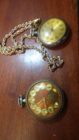 relojes de bolsillo antiguos y reloj pendulo