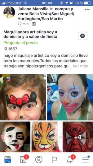 Maquilladora artistica para cumples