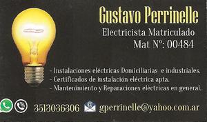ELECTRICISTA MATRICULADO – REG Nº00484