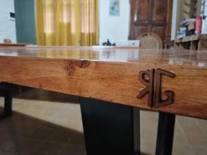 Mesa de diseño hierro y madera 1.80x 0.90