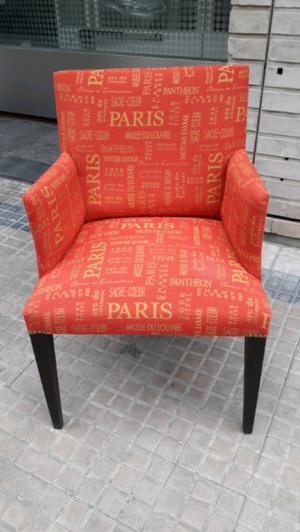 Sillon alto tapizado en tela paris