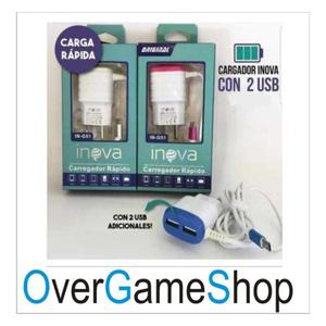 CARGADOR CELULAR 3.1 INOVA CARGA RAPIDA MICRO USB PARED -