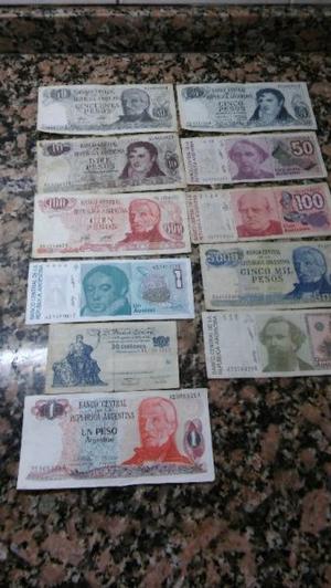 11 Billetes antiguos,