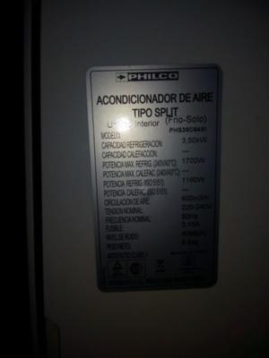 Aire acondicionado Philco