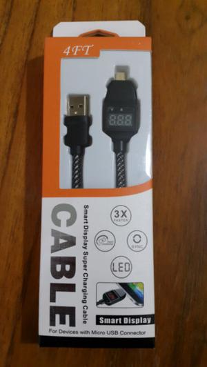 CABLE USB DE CARGA PREMIUM CON INDICADOR DE VOLTAJE NUEVO