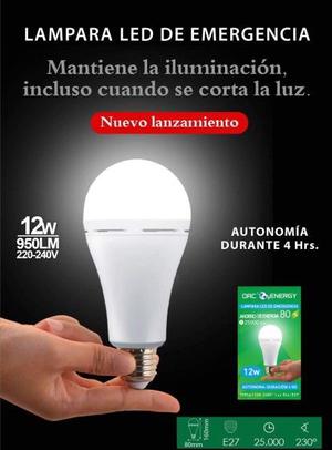 Lampara Led Emergencia 12w Luz Fria 950lm C/portalampara Pvc