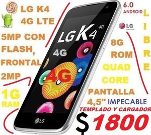VENDO MUY BUEN ESTADO,LG K4 4G LTE LIBRE, 1G RAM 8G MEMO