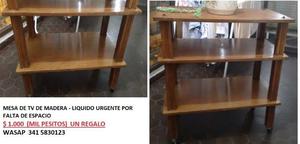 Mesa de TV con Ruedas de madera - wasapp 