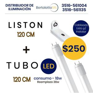 Tubo LED + LISTON DE CHAPA cableado (Reemplazo 36W)