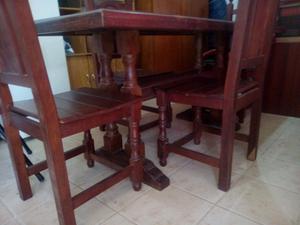 Vendo mesa sillas algarrobo