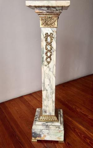 Pedestal Columna de Mármol y Bronce