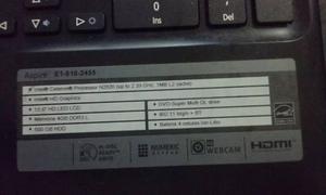 notebook ACER 4gb 500gb usado en excelente estado