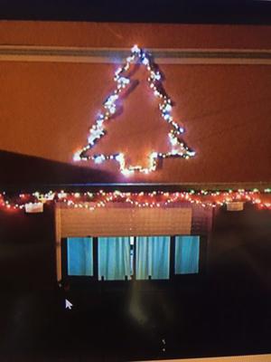 arbol de navidad para pared o frente de casa con luces