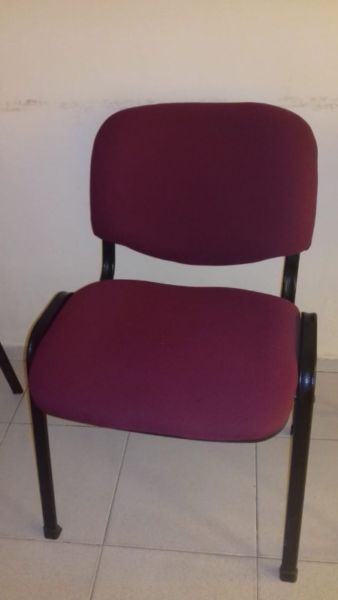 Conjunto de 3 sillas color bordo