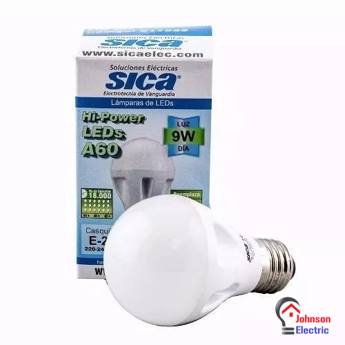 Lámpara Led Sica 9w Luz Fria 220v E27 Pack X 10 Unidades