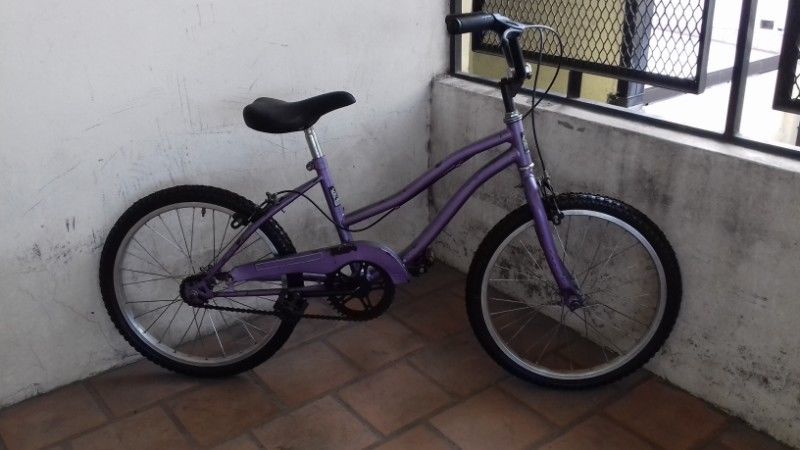 bicicleta de paseo megabike rodado 20 violeta lista para