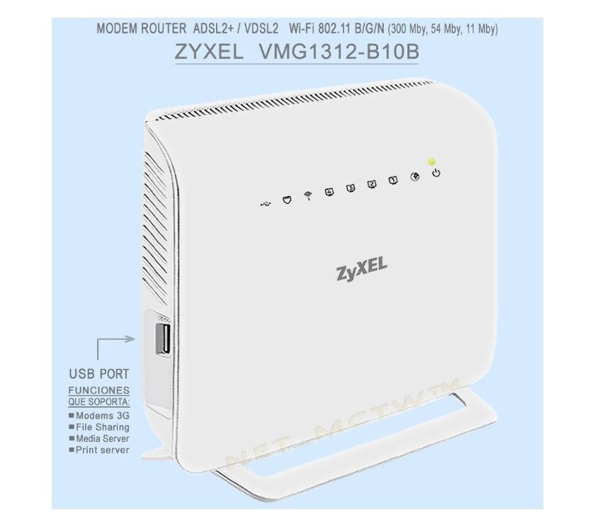 Modem Router WiFi Zyxel VMG B10B ADSL2+VDSL2+ 3G4G