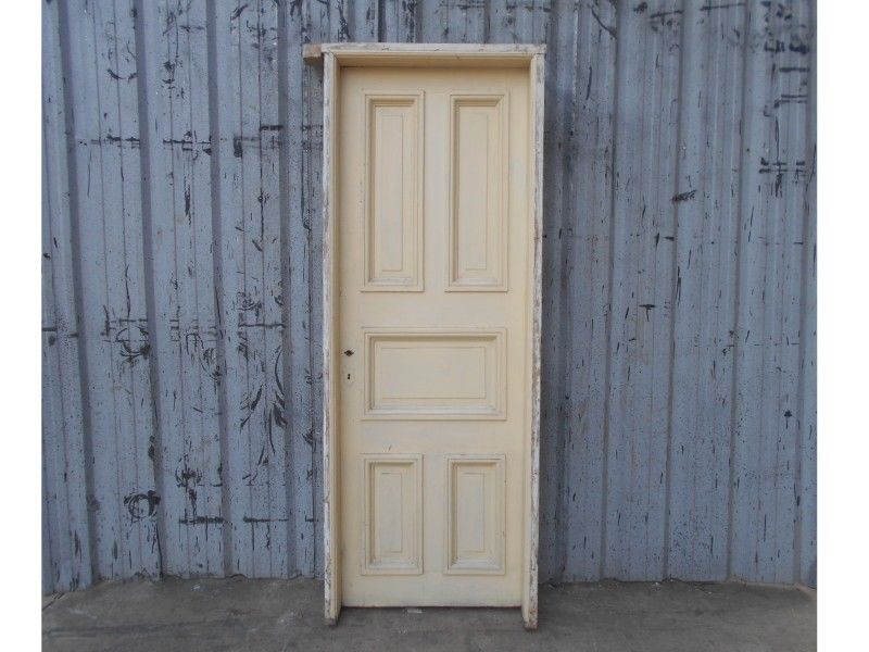 Antigua puerta tipo tablero de madera en cedro (76x200cm)