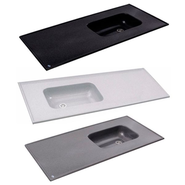 Mesada Marmol Sintetico Durafort 140x Cm Pileta Cocina