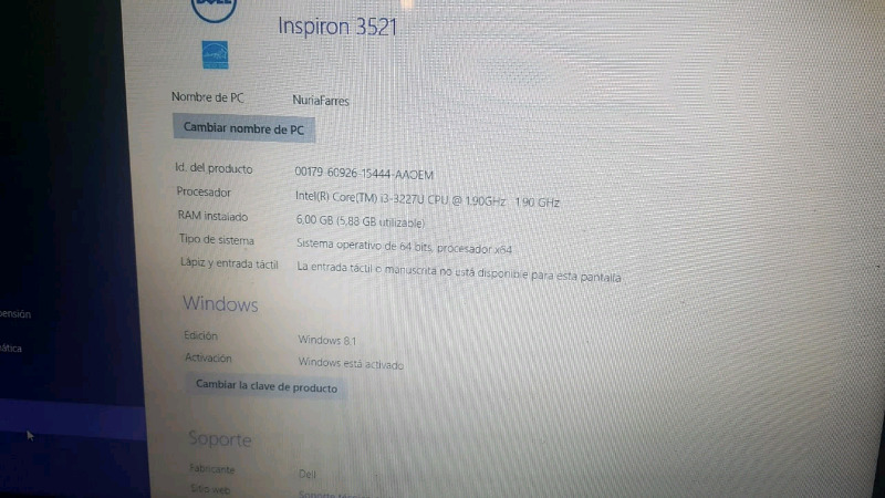 Notebook i3 usada Dell Inspiron muy buen estado