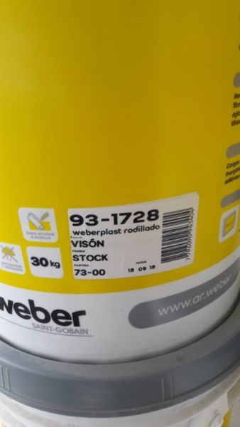 Weberplast rodillado x 30kg color Vison