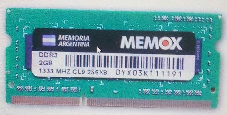 MEMORIA SODIM DDR3 2GB 1333 MHZ PC-10600