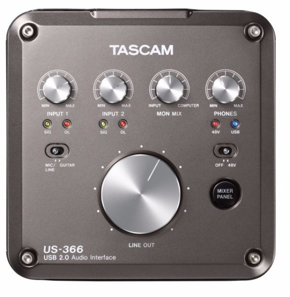 Placa sonido Tascam us366 micrófono Behringer C3