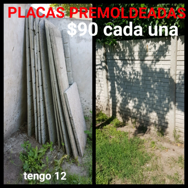 Placas premoldeadas, cantidad 12