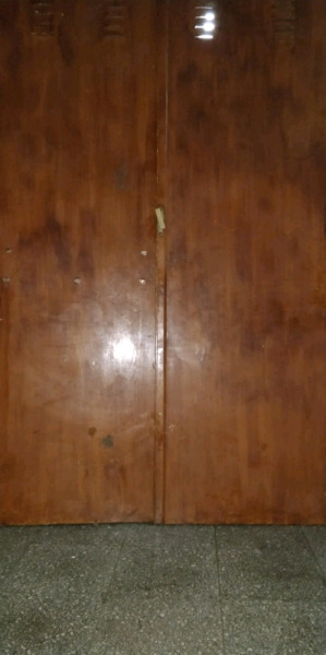 Puerta de chapa pintadas simil madera con marco