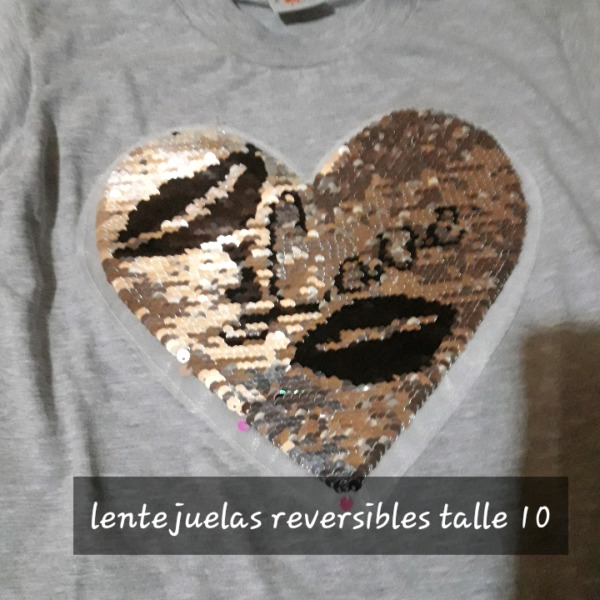 Remeras con luz y lentejuelas reversibles