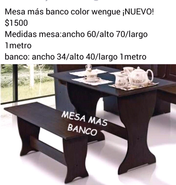 Mesa más banco