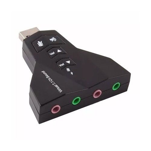 Placa audio sonido externa 7.1 USB doble entrada/salida con