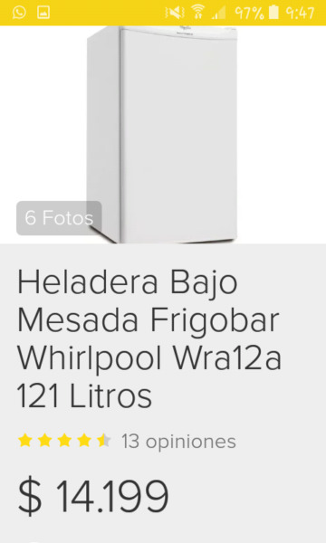 Vendo fridobar whirlpool nuevo