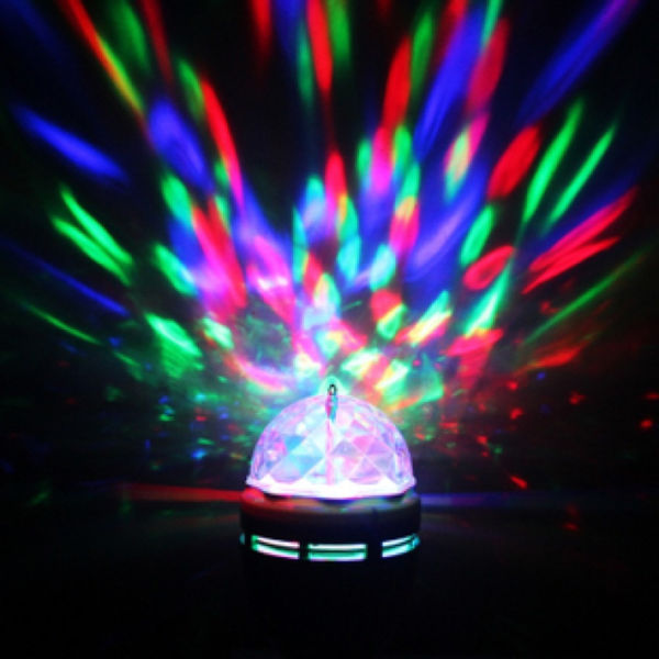 Lámpara LED "RGB" Giratoria, Efecto Bola espejos, x 6