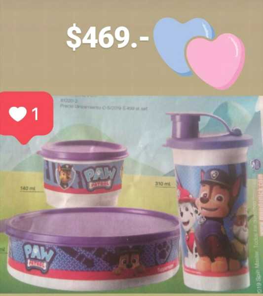 Set paw patrol tupperware