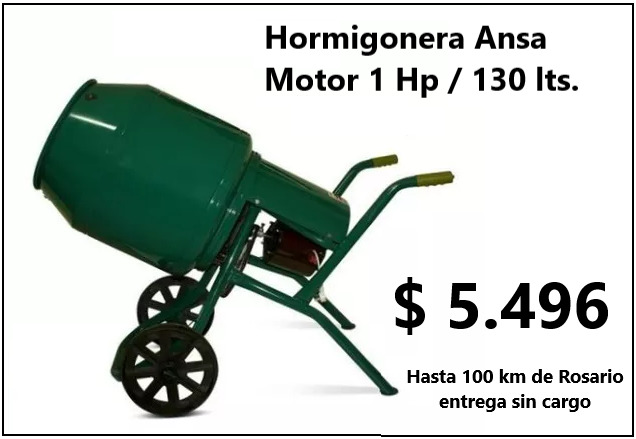 Hormigonera Ansa Motor 1 Hp