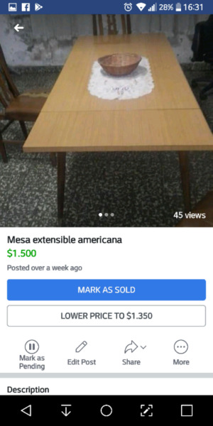 Mesa americana madera