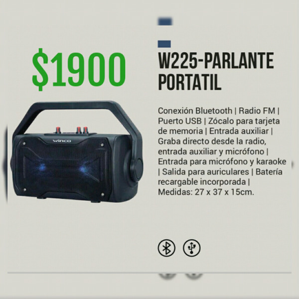 Parlantes portatil winco