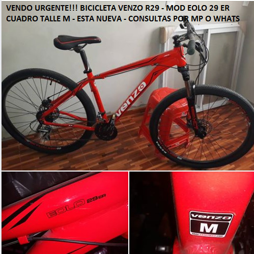 VENDO!!! Bicicleta Venzo R29 - Modelo Eolo ER29