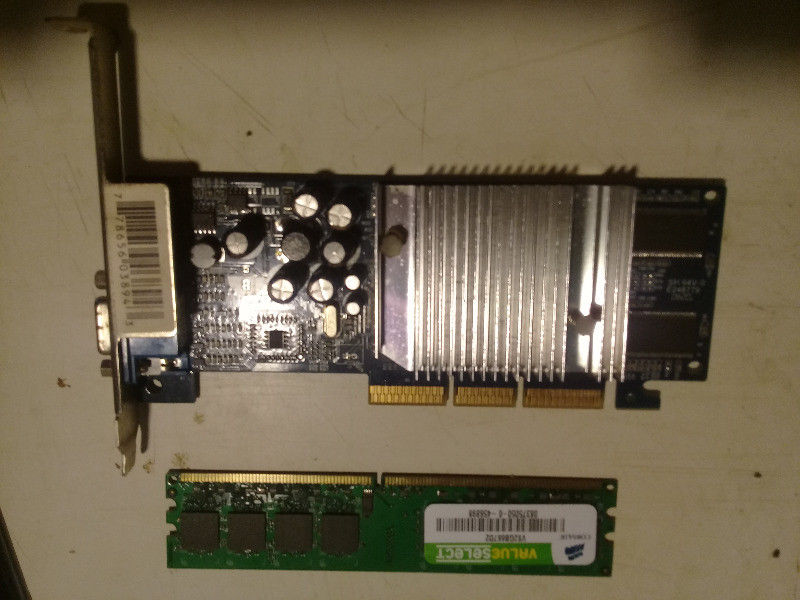COMBO MEMORIA RAM DDR2 2GB + PLACA DE VIDEO GF FX