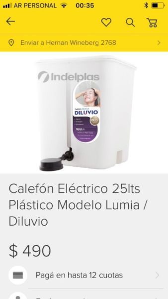 Calefones electricos por mayor