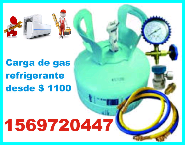 Carga de gas refrigerante aire acondicionado split