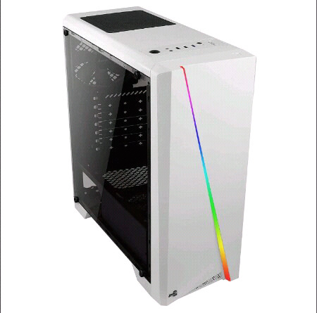 Gabinete Aerocool RGB blanco + Teclado Semi mecanico RGB