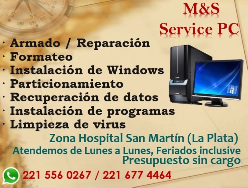 REPARACIÓN Y VENTA DE PC EN LA PLATA. ZONA HOSPITAL SAN