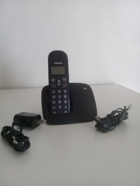 TELEFONO INALAMBRICO PHILIPS.CON BASE CABLE A 220 V Y CABLE