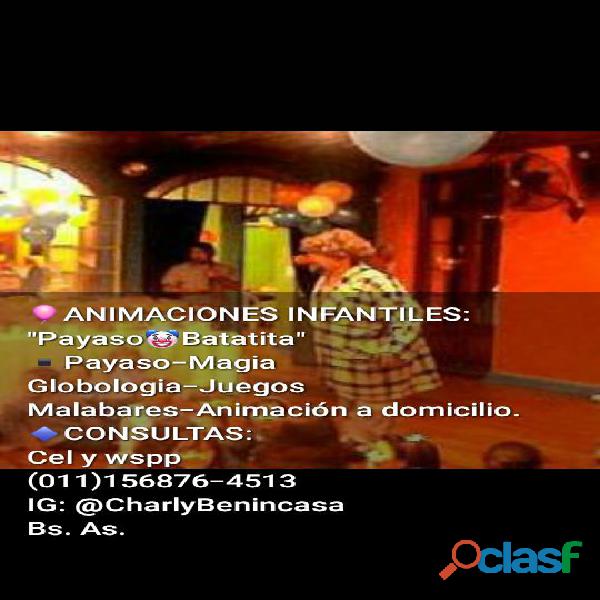 Animacion de fiestas infantiles con Payaso en C.A.B.A.