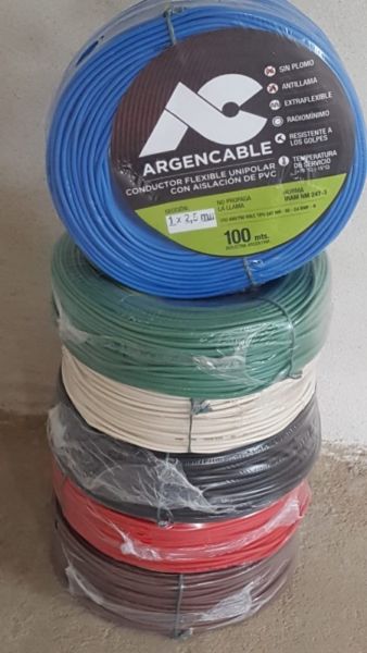 Cable unipolar 1x2,5 mm, rollo de 100 mts.