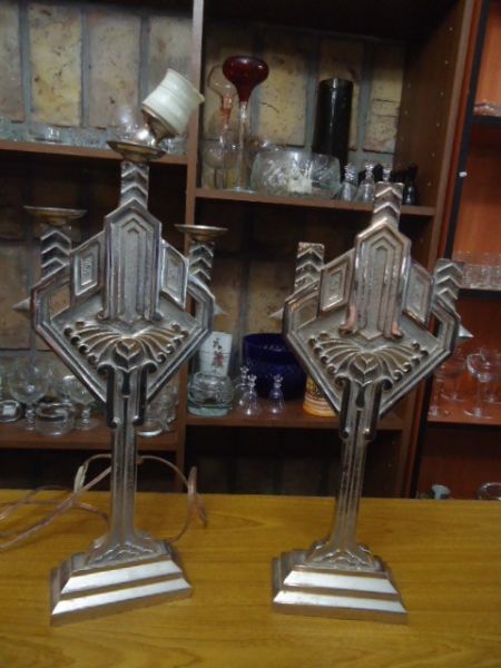 Dos Bellos Candelabros Antiguos Art Noveau Arte Sacro