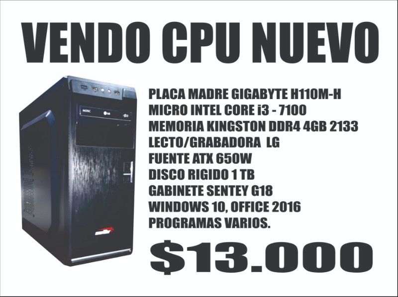 VENDO CPU NUEVO